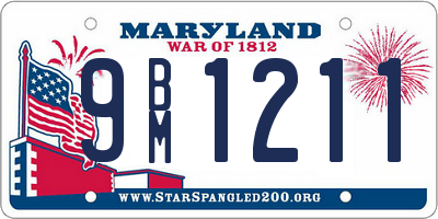 MD license plate 9BM1211