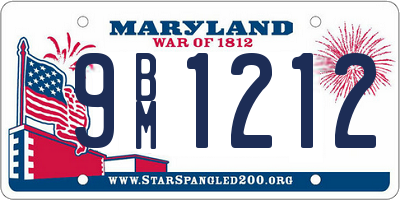 MD license plate 9BM1212