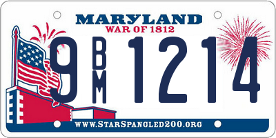 MD license plate 9BM1214