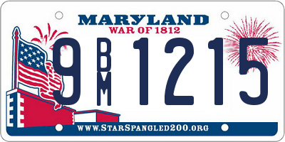 MD license plate 9BM1215