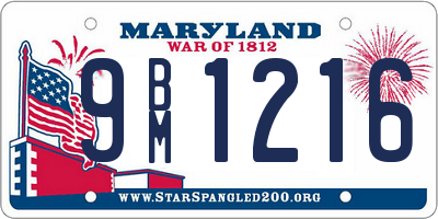 MD license plate 9BM1216