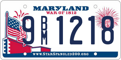 MD license plate 9BM1218