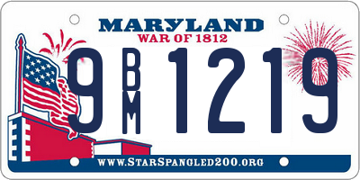 MD license plate 9BM1219