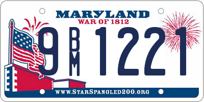 MD license plate 9BM1221