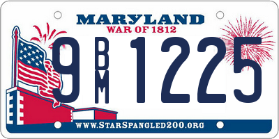 MD license plate 9BM1225