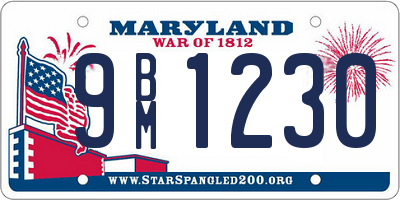 MD license plate 9BM1230