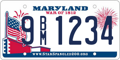 MD license plate 9BM1234