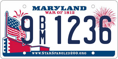 MD license plate 9BM1236