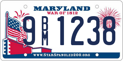 MD license plate 9BM1238