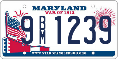 MD license plate 9BM1239