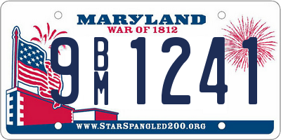 MD license plate 9BM1241