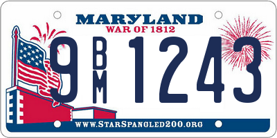 MD license plate 9BM1243