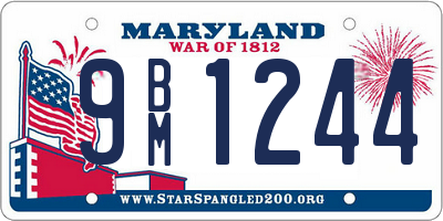 MD license plate 9BM1244