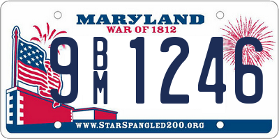 MD license plate 9BM1246