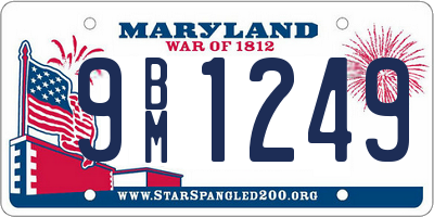 MD license plate 9BM1249