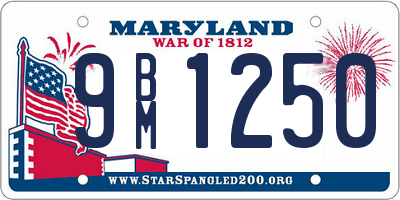 MD license plate 9BM1250