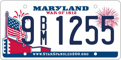 MD license plate 9BM1255