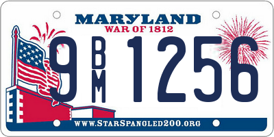 MD license plate 9BM1256