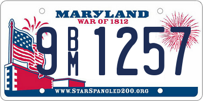 MD license plate 9BM1257