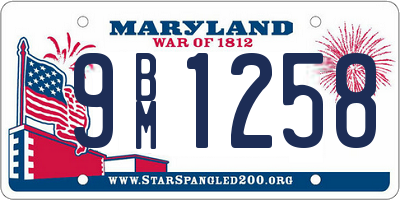 MD license plate 9BM1258