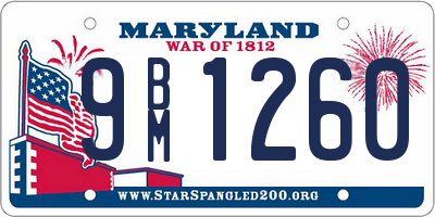 MD license plate 9BM1260