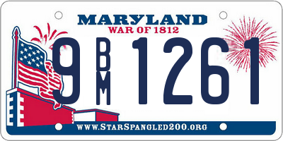 MD license plate 9BM1261