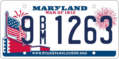 MD license plate 9BM1263