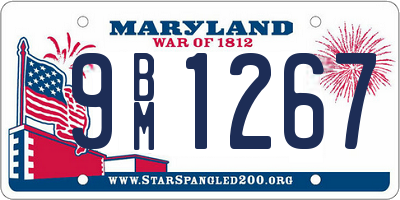 MD license plate 9BM1267