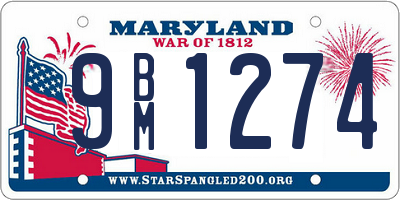 MD license plate 9BM1274