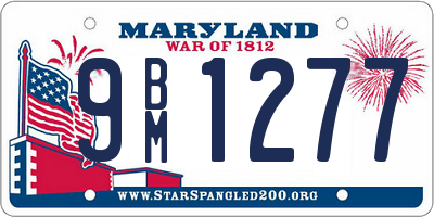 MD license plate 9BM1277