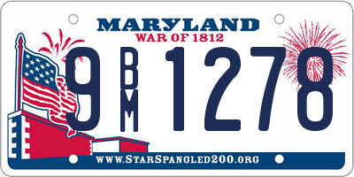 MD license plate 9BM1278