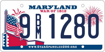 MD license plate 9BM1280