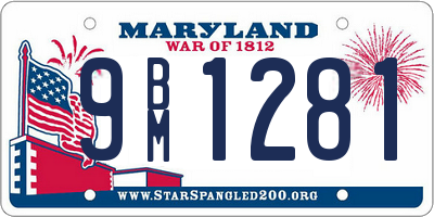 MD license plate 9BM1281