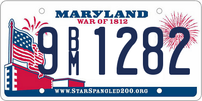 MD license plate 9BM1282