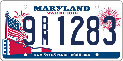 MD license plate 9BM1283