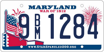 MD license plate 9BM1284