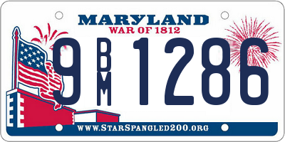 MD license plate 9BM1286