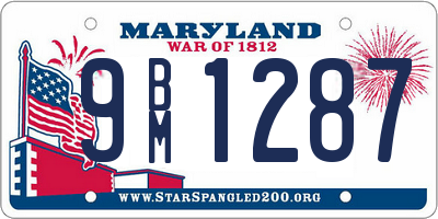 MD license plate 9BM1287