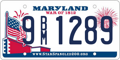 MD license plate 9BM1289