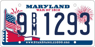 MD license plate 9BM1293