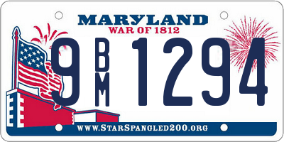 MD license plate 9BM1294