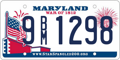 MD license plate 9BM1298