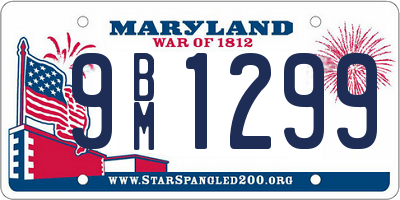 MD license plate 9BM1299