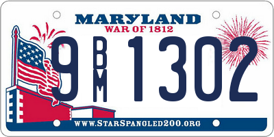 MD license plate 9BM1302