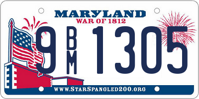 MD license plate 9BM1305