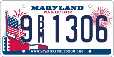 MD license plate 9BM1306