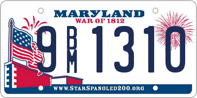 MD license plate 9BM1310