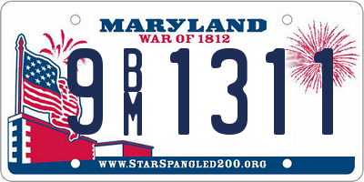 MD license plate 9BM1311