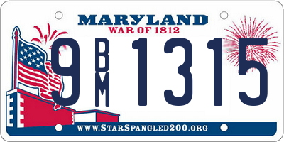 MD license plate 9BM1315