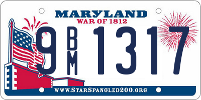 MD license plate 9BM1317